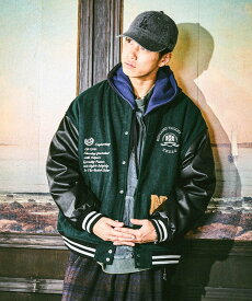 niko and ... メルトンスタジアムブルゾン ニコアンド ジャケット・アウター ブルゾン・ジャンパー ネイビー グリーン【送料無料】