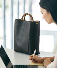 ROPE' 【E'POR】BAMBOO BAG Large/A4対応・通勤・26SS ロペ バッグ トートバッグ ホワイト ベージュ ブラック【送料無料】
