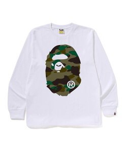 A BATHING APE 1ST CAMO BIG APE HEAD LS TEE �A �x�C�V���O �G�C�v �g�b�v�X �J�b�g�\�[�ET�V���c �u���b�N �z���C�g�y���������z