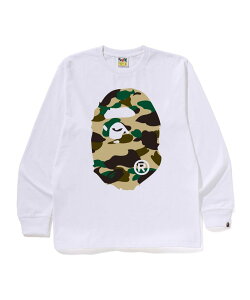 A BATHING APE 1ST CAMO BIG APE HEAD LS TEE �A �x�C�V���O �G�C�v �g�b�v�X �J�b�g�\�[�ET�V���c �u���b�N �z���C�g�y���������z