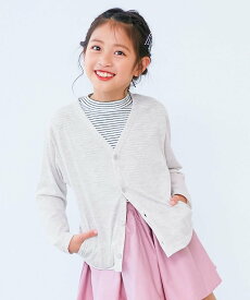 devirock UVカット カーディガン 子供服 キッズ 男の子 女の子 UVカット UV対策 26SS デビロック トップス カーディガン ブラック ベージュ ピンク グリーン パープル ブルー