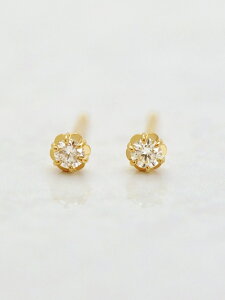 TAKE-UP [ セカンドピアス] K18フィオレットセッティングダイヤモンドピアス0. 1ct テイクアップ アクセサリー ピアス ゴールド【送料無料】