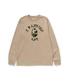 A BATHING APE 1ST CAMO COLLEGE L/S TEE ア ベイシング エイプ トップス カットソー・Tシャツ ベージュ ブラック グレー ホワイト【送料無料】