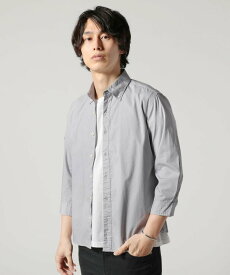 【SALE／50%OFF】Upscape Audience 日本製シャーリングボタンダウン七分袖シャツ カジュアル トップス シャツ・ブラウス