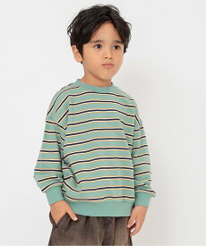 BREEZE WEB限定 無地ボーダートレーナー エフオーオンラインストア トップス スウェット・トレーナー イエロー パープル グレー ブラック ブラウン グリーン ピンク