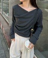 【SALE／33%OFF】Ranan Ranan/(W)ドレープオフショルリブロンT ラナン トップス カットソー・Tシャツ ホ…