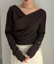 Ranan/(W)ドレープオフショルリブロンT