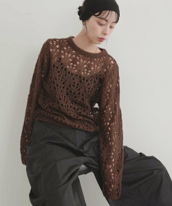 �ySALE�^30%OFF�zLIAN �N���V�F�j�b�g�v���I�[�o�[ ���A�� �g�b�v�X �j�b�g �O���[ ���b�h �z���C�g �u���E��