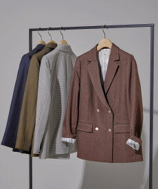 【SALE／40%OFF】N. Natural Beauty Basic ダブルブレストテーラードジャケット エヌ ナチュラルビューティーベーシック* ジャケット・アウター テーラードジャケット・ブレザー ネイビー カーキグリーン【送料無料】