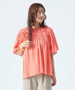 �ySALE�^50%OFF�zBEAMS HEART WOMEN �t���� �M���U�[ �u���E�X �r�[���X �A�E�g���b�g �g�b�v�X �V���c�E�u���E�X �u���[ �I�����W �u���b�N
