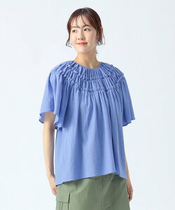 �ySALE�^50%OFF�zBEAMS HEART WOMEN �t���� �M���U�[ �u���E�X �r�[���X �A�E�g���b�g �g�b�v�X �V���c�E�u���E�X �u���[ �I�����W �u���b�N