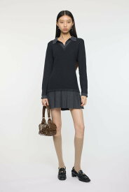 【SALE／30%OFF】MOUSSY LAYERED KNIT ミニドレス マウジー ワンピース・ドレス ワンピース ブラック グレー【送料無料】