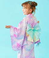 devirock 【ふわっと立体2重帯】1人でも着られる 着付け簡単 すぽっと ワンピース型浴衣 子供服 キッズ 2…