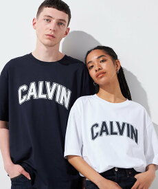 【SALE／50%OFF】Calvin Klein Jeans (U)【公式ショップ】 カルバンクライン ユニセックス バーシティロゴ Tシャツ Calvin Klein Jeans J400310 カルバン・クライン トップス カットソー・Tシャツ ホワイト ネイビー【送料無料】