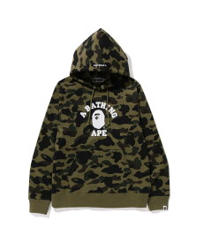 A BATHING APE 1ST CAMO COLLEGE PULLOVER HOODIE ア ベイシング エイプ トップス パーカー・フーディー カーキ イエロー【送料無料】