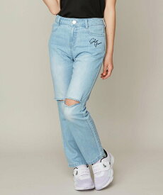 【SALE／30%OFF】SISTER JENNI ニークラッシュデニムロングパンツ ジェニィオンラインショップ パンツ ジーンズ・デニムパンツ ブルー