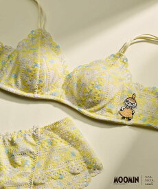 【SALE／20%OFF】une nana cool 【ノンワイヤーブラ】【ムーミン】MOOMIN * une nana ccol 364 レース ウンナナクール インナー・ルームウェア ブラジャー イエロー ブルー