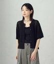 【SALE／19%OFF】COMME CA ISM 【ウォッシャブル】透かし柄半袖ニットシャツ コムサイズム トップス ニット ホワイト ブラック【送料無料】