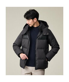 【SALE／40%OFF】ABAHOUSE LASTWORD 【700FP】レザーライクコンビ ダウンジャケット アバハウス ジャケット・アウター ダウンジャケット・ダウンベスト ブラック ネイビー グレー【送料無料】