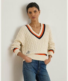 LAUREN RALPH LAUREN ケーブルニット コットン クリケット セーター ラルフローレン トップス ニット ベージュ【送料無料】