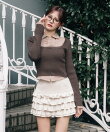 【人気カラー再入荷】レイヤードケーブルニット