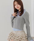 【人気カラー再入荷】レイヤードケーブルニット