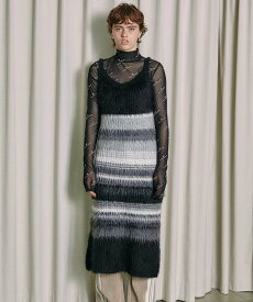 MAISON SPECIAL Multicolor Border Knit Dress メゾンスペシャル ワンピース・ドレス ワンピース グレー ブラック ネイビー【送料無料】