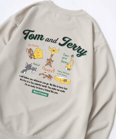 【SALE／42%OFF】トムとジェリー トレーナー メンズ スウェット オーバーサイズ 刺繍 スエット マルカワ トップス スウェット・トレーナー ブルー ベージュ ブラック ホワイト