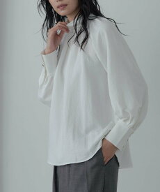 GALLEST ヴィンテージワッシャーハイネックブラウス インディヴィ トップス シャツ・ブラウス グレー ホワイト【送料無料】