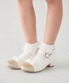 a.v.v [18/19/20cm]【セレモニー】リボンヒールパンプス アー・ヴェ・ヴェ シューズ・靴 レースアップ・ドレスシューズ ブラック ホワイト【送料無料】