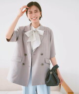 VIS 美easyリネンライクハーフスリーブダブルジャケット/接触冷感・セットアップ対応 ビス ジャケット・…