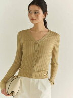 【SALE／20%OFF】anuans Vネックシルクカーディガン アニュアンス トップス カーディガン イエロー ブラ…