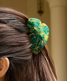 Maunaloa 【マウナロア】モンステラヘアクリップ アミナコレクション ヘアアクセサリー バレッタ・ヘアクリップ・ヘアピン ピンク イエロー ブルー グリーン グレー パープル