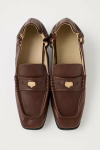 MOUSSY �yotonaMUSE�f�ځzSQUARE TOE LOAFER �q�[�� �}�E�W�[ �V���[�Y�E�C ���[�t�@�[ �u���E�� �u���b�N�y���������z