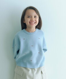 【SALE／40%OFF】UNITED ARROWS green label relaxing ハートジャガード プルオーバー / キッズ 100cm-160cm ユナイテッドアローズ グリーンレーベルリラクシング トップス ニット ネイビー ブルー