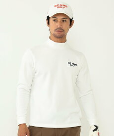 【SALE／50%OFF】BEAMS GOLF PURPLE LABEL BEAMS GOLF PURPLE LABEL / カルイシ(R) モックネックシャツ ビームス ゴルフ トップス カットソー・Tシャツ ホワイト ネイビー【送料無料】