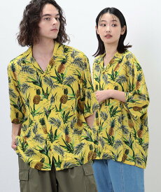 【SALE／30%OFF】Purple&Yellow レーヨン アロハシャツ コムサイズム トップス シャツ・ブラウス イエロー ブラック【送料無料】