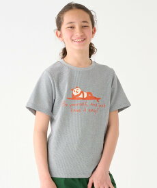 KRIFF MAYER (K)さらっとプリントT(だらパンダ) クリフメイヤー トップス カットソー・Tシャツ グレー ネイビー オレンジ ブルー