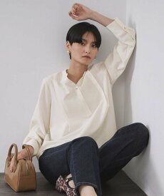 【SALE／40%OFF】OPAQUE.CLIP タックスキッパーブラウス【洗濯機OK】 オペークドットクリップ トップス シャツ・ブラウス ワインレッド ブラウン ホワイト ブラック