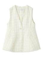 【SALE／50%OFF】CELFORD フレアペプラムツイードジレ セルフォード トップス ベスト・ジレ ブラック ピ…