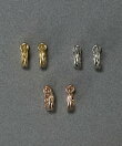 金属アレルギー対応|ラインフープワンタッチピアス シャンパンゴールド