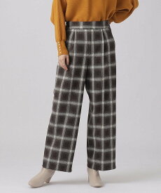 【SALE／44%OFF】SHOO・LA・RUE 楽してきれい あったか ワイドパンツ【SHOO WARM/無地/チェック柄】 シューラルー パンツ その他のパンツ ブラック グレー ブラウン