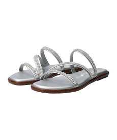 【SALE／20%OFF】ITALIAN SHOEMAKERS 【ITALIAN SHOEMAKERS】ラインストーンストラップフラットサンダル インターショシュール シューズ・靴 サンダル シルバー ネイビー ゴールド【送料無料】