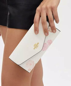 【SALE／62%OFF】COACH OUTLET 【公式】エンベロープ ウォレット・フローラル プリント コーチ　アウトレット 財布・ポーチ・ケース 財布 ホワイト【送料無料】