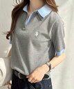 【SALE／30%OFF】GeeRA 【U.S.POLOASSN.】衿付ポロニットトップス ジーラ トップス ニット ネイビー グレー ベージュ…