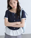 布帛ドッキングサイドシャーリング半袖カットソー