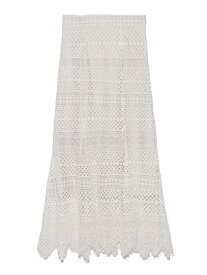 SNIDEL ヘムフレアレーススカート スナイデル スカート ロングスカート ホワイト ピンク【送料無料】