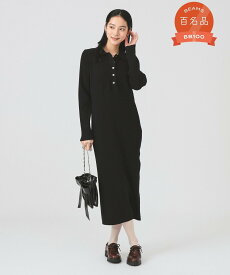 【SALE／40%OFF】Ray BEAMS 【SALE】リブ ニット ポロ ワンピース 25AW きれいめ デート服 ビームス ウイメン ワンピース・ドレス ワンピース ブラウン ブラック【送料無料】