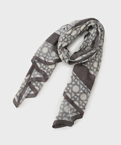 COUP DE CHANCE 大人モードのモノトーンストール/ジオメトリック柄/ロングストール クード シャンス ファッション雑貨 マフラー・ストール・ネックウォーマー グレー ブラック【送料無料】