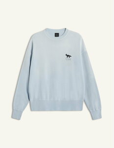 Maison Kitsune MK x KURO SUNFADED FOX SWEAT SHIRT ���]�� �L�c�l �g�b�v�X �X�E�F�b�g�E�g���[�i�[ �u���[ �l�C�r�[�y���������z